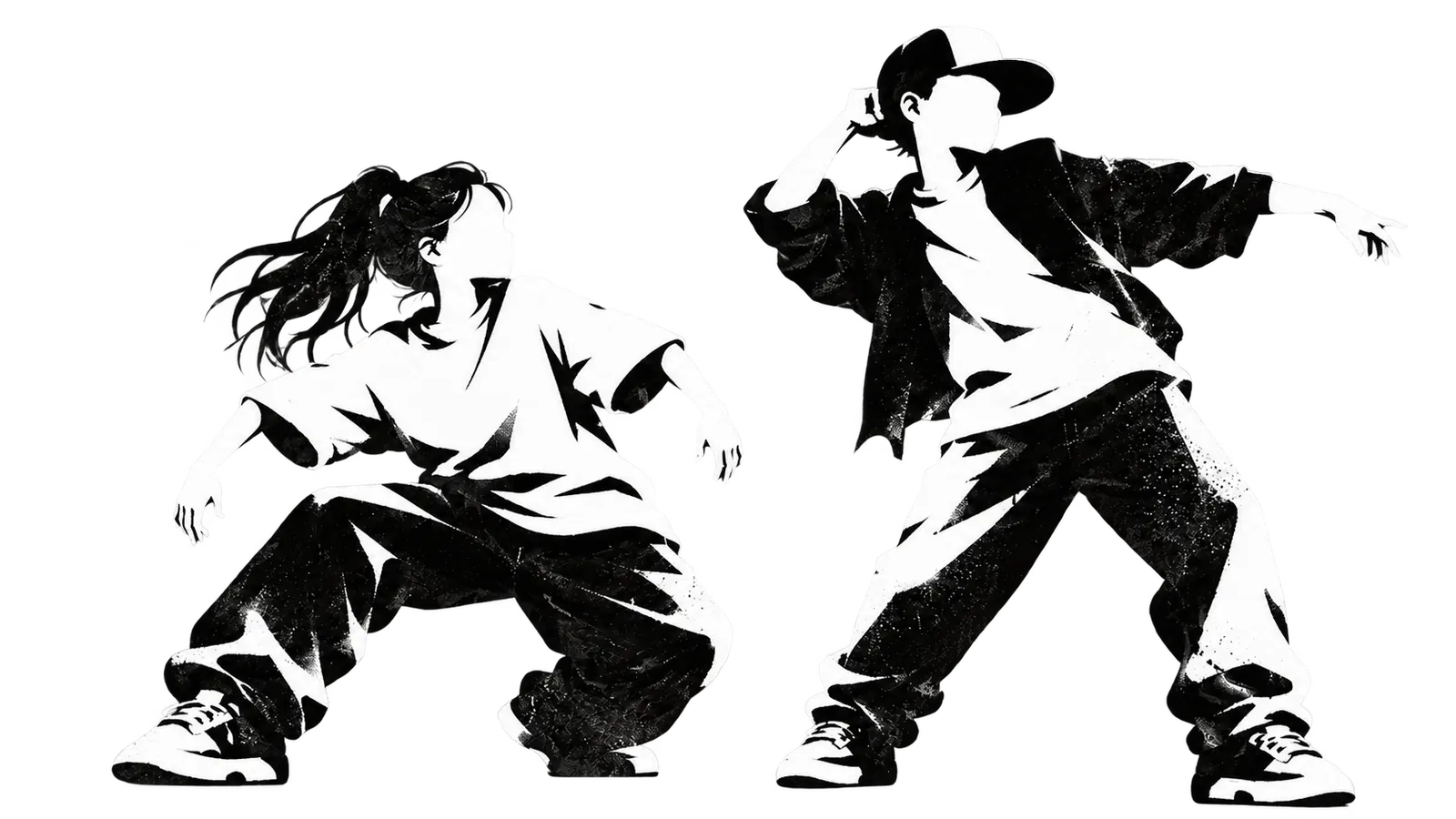 ダンスを楽しむ二人のイラスト。